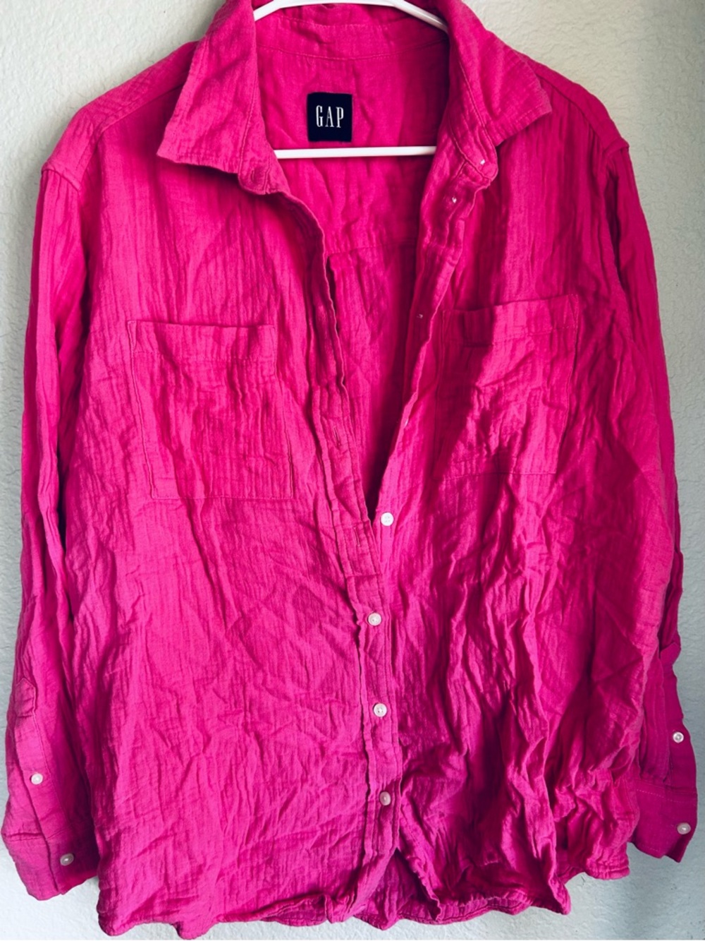 GAP Hot Pink Button-Down Shirt